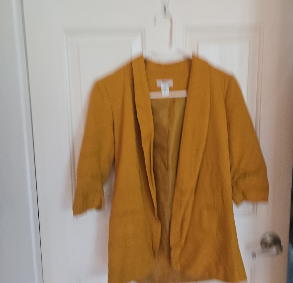 Bar III Mustard Open-Front Blazer Jacket